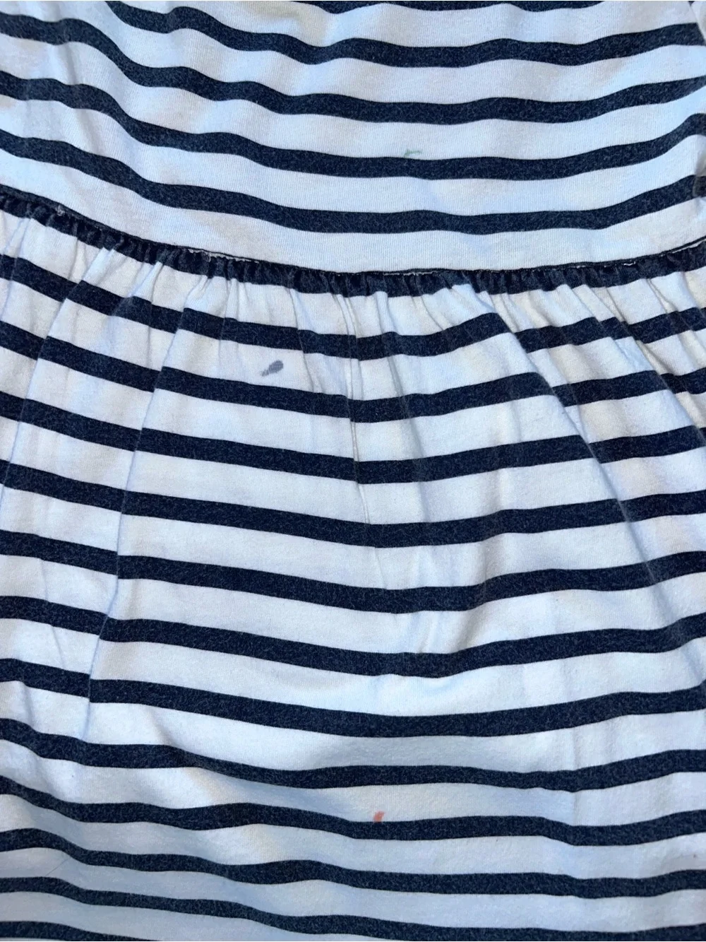 Girls Navy & White Striped Short Sleeve Cotton Dress size 3T